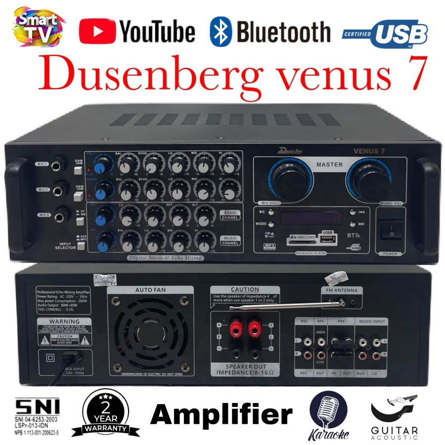Amplifier Karaoke DUSENBERG VENUS 7 Karaoke Smart Tv Youtube Bluetooth