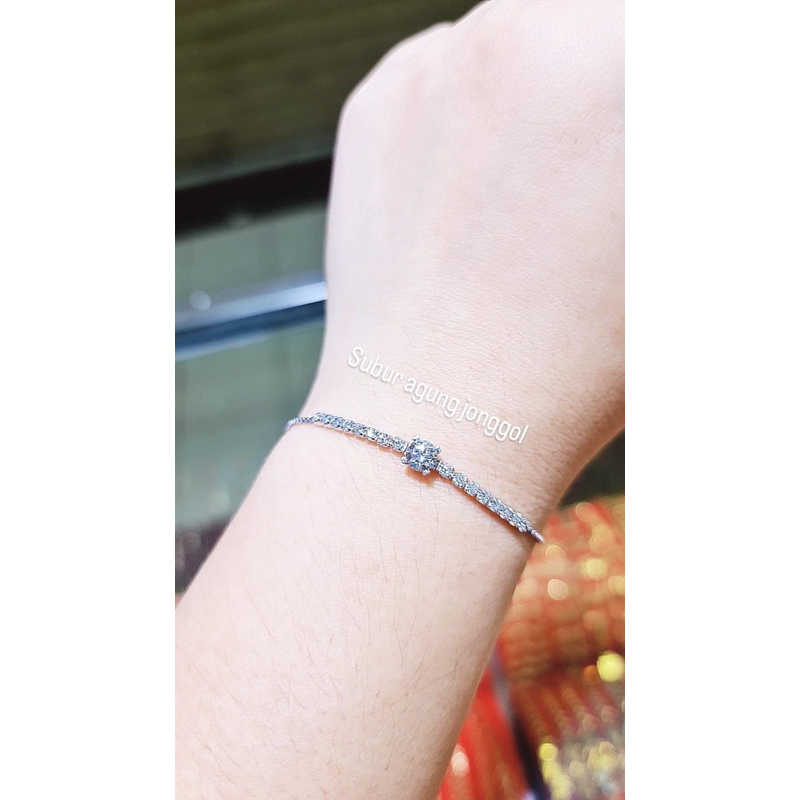 Gelang Serut Listring Desi 8K Emas Putih Rosegold