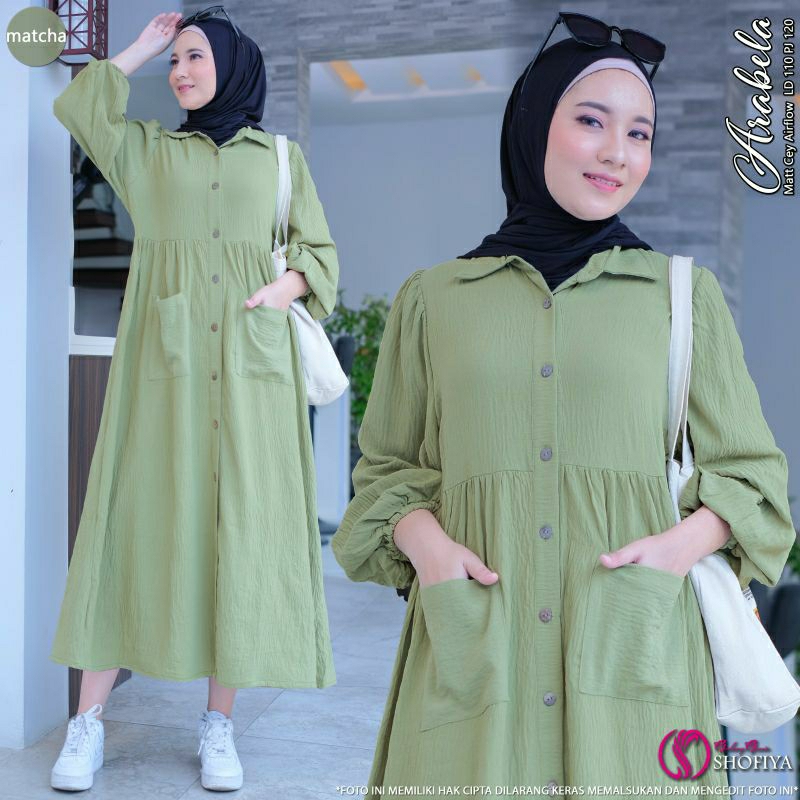 ARABELA MIDI DRESS ORI SHOFIYA - MIDI DRESS WANITA GAMIS MUSLIM TERBARU ORIGINAL