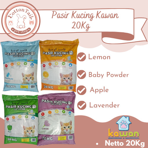Pasir Kucing Kawan Impor Murah / Pasir Wangi Gumpal 20kg KHUSUS EKSPEDISI