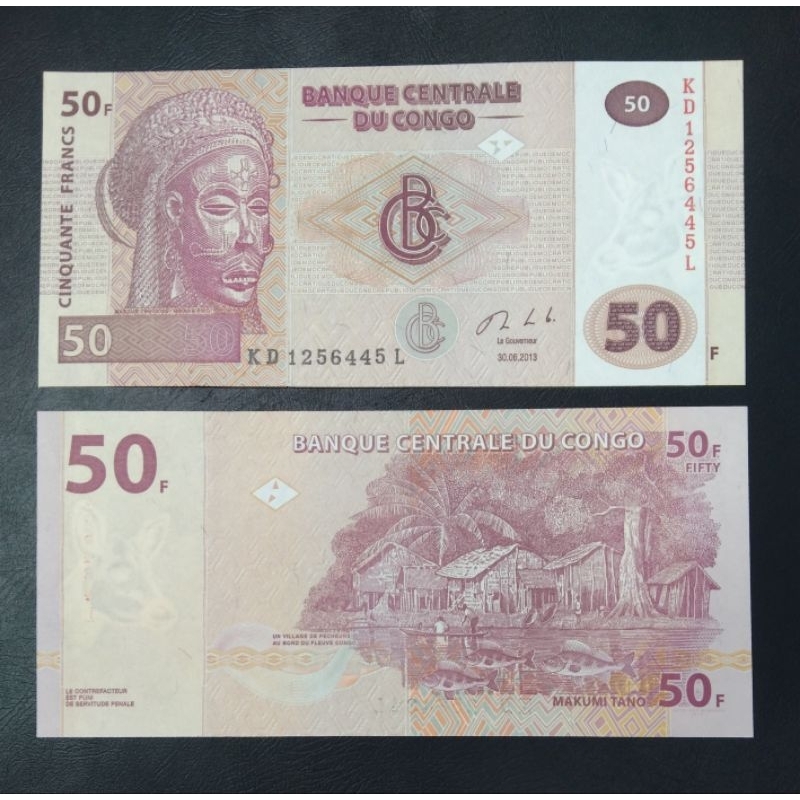 Uang asing Congo 50 franc 2013