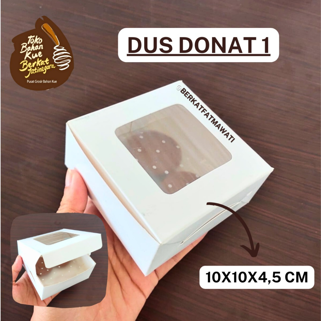 

BOX MIKA PUTIH 10X10X4,5 CM / DUS DONAT ISI 5 PCS