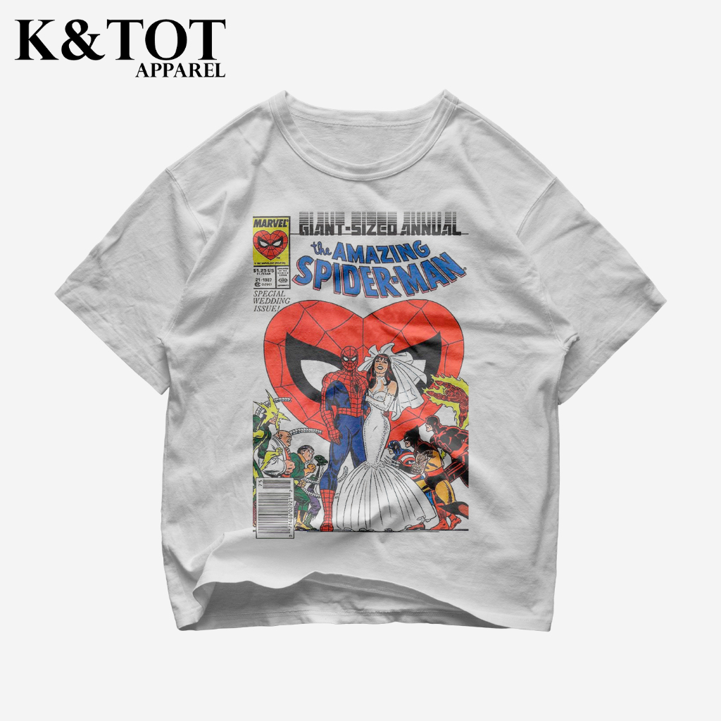 KNTOT - KAOS BAJU THE AMAZING SPIDERMAN MARVEL AVENGERS | TSHIRT OVERSIZE VINTAGE PUTIH BOOTLEG - PR