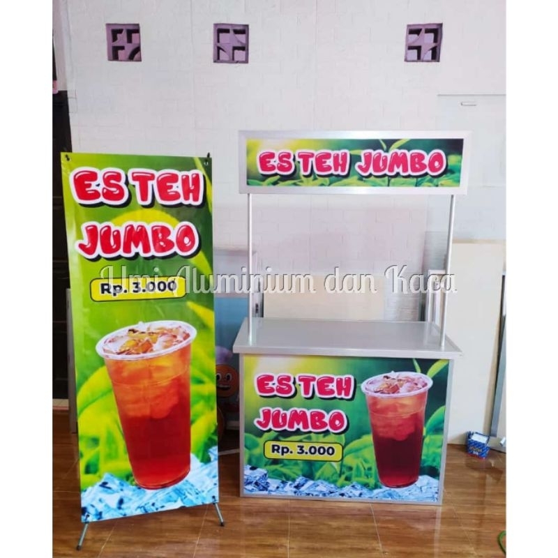Booth portable es teh jumbo + x banner