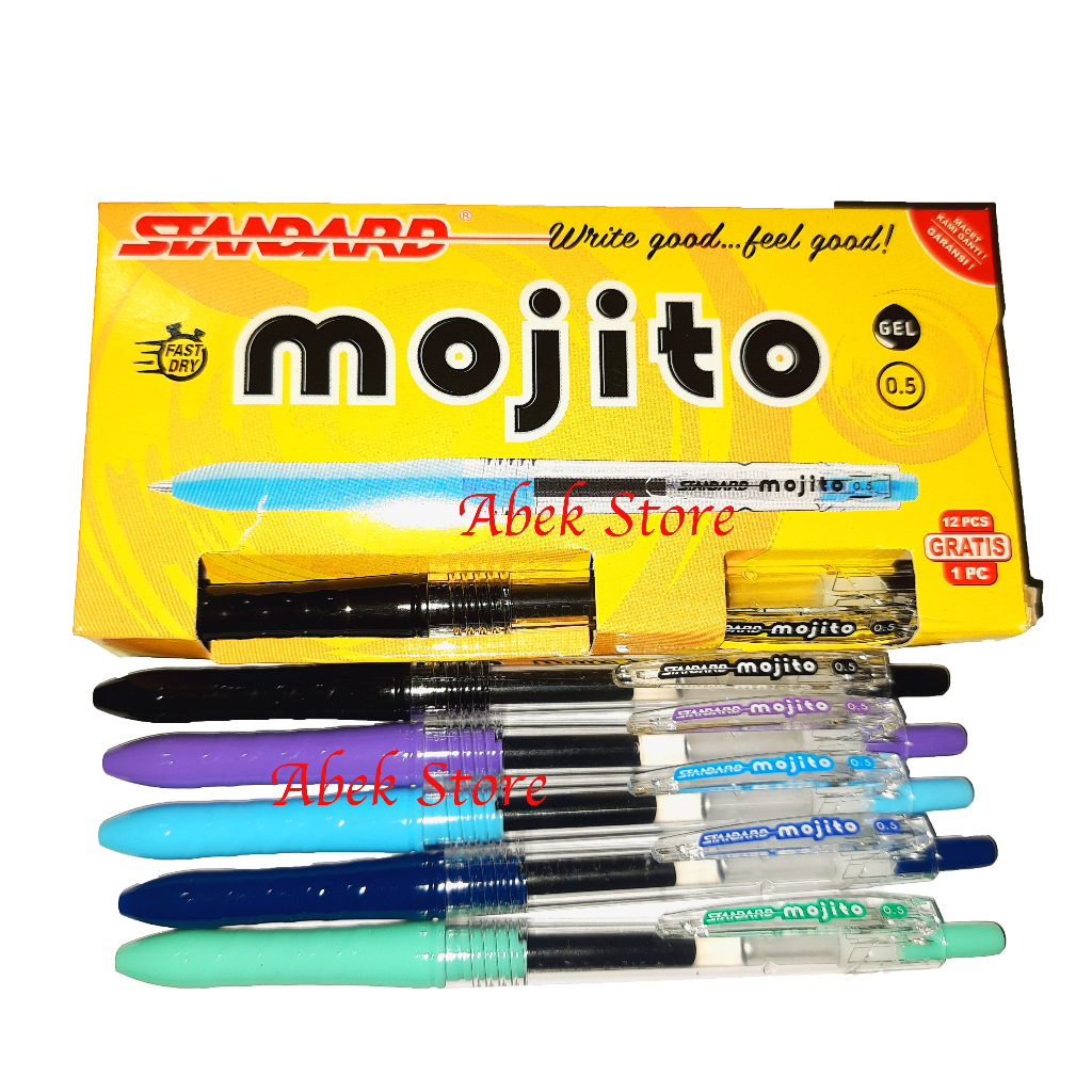 

3 pcs / Pulpen Standard MOJITO 0.5 Retractable Pena Pen Bolpen Cetekan