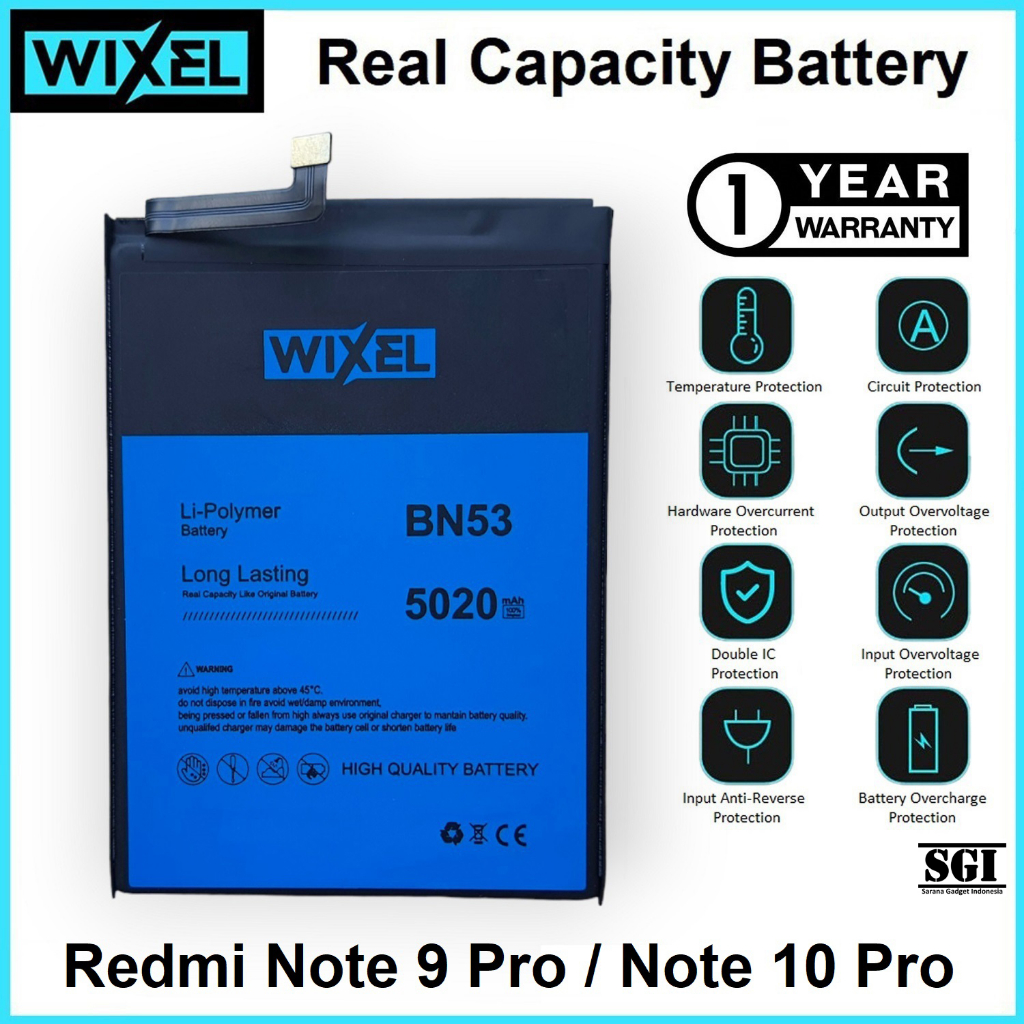 WIXEL ORIGINAL Baterai XiaoMi BN53 Redmi Note 9 Pro / Note 10 Pro Batre Batrai Battery HP Handphone 