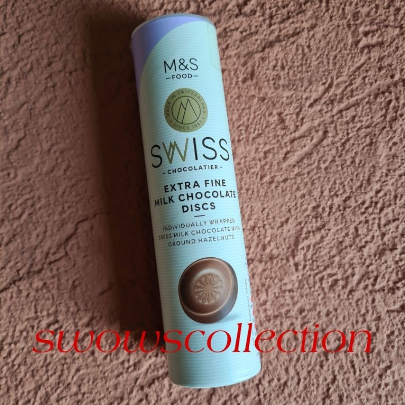 

M&S MARK MARKS & AND SPENCER SWISS EXTRA FINE MILK CHOCOLATE DISCS DISC COKLAT COKELAT SUSU