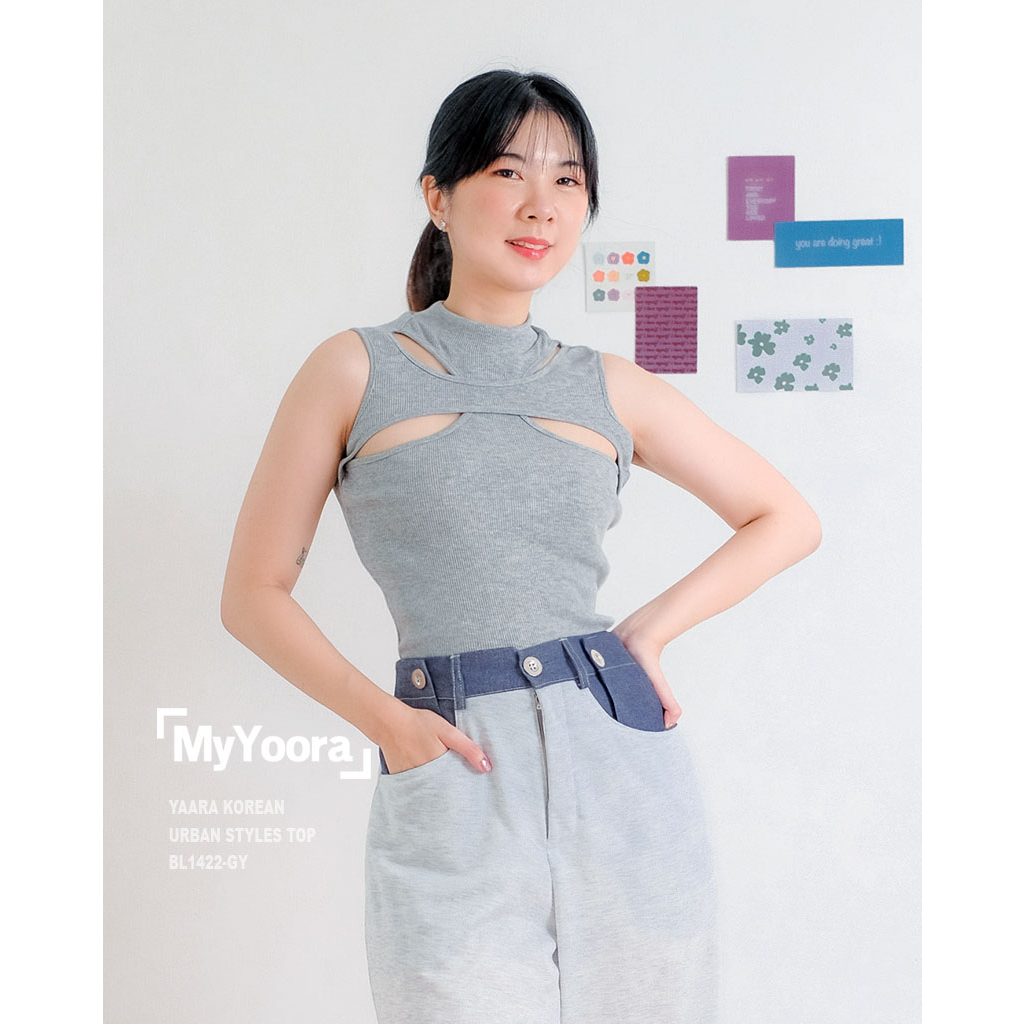 MyYoora Yaara Korean Urban Styles Top Kaos Wanita BL1422