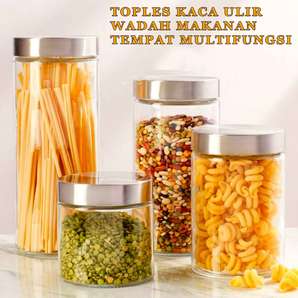 Toples Kaca Ulir / Wadah Makanan / Toples Transparan / Multifungsi