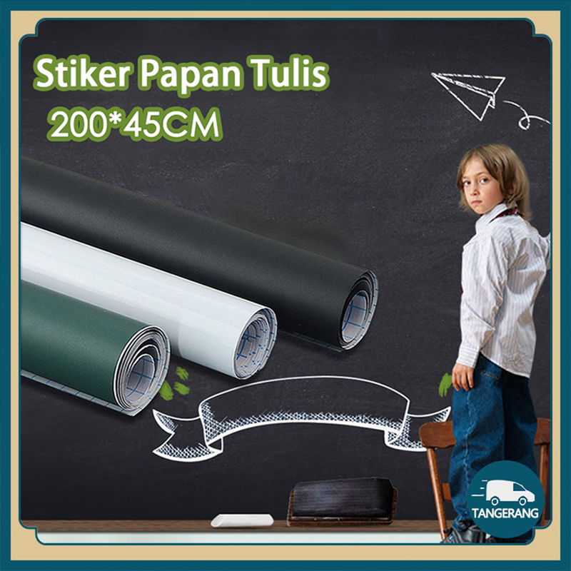 

45 x 200 CM - 90 X 200 CM Stiker Papan tulis Whiteboard Blackboard Spidol Kapur tempel hitam putih hijau