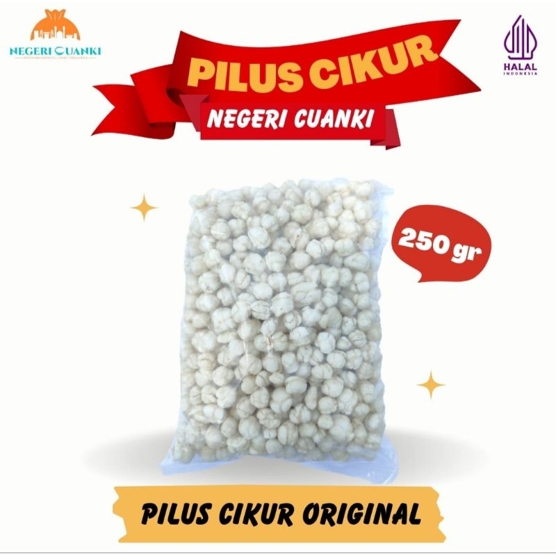 

Cemilan Pilus Cikur 250gr Toping Seblak Baso Aci Bakso Cuanki Cemilan Somay mini Pedas Lidah Pedas