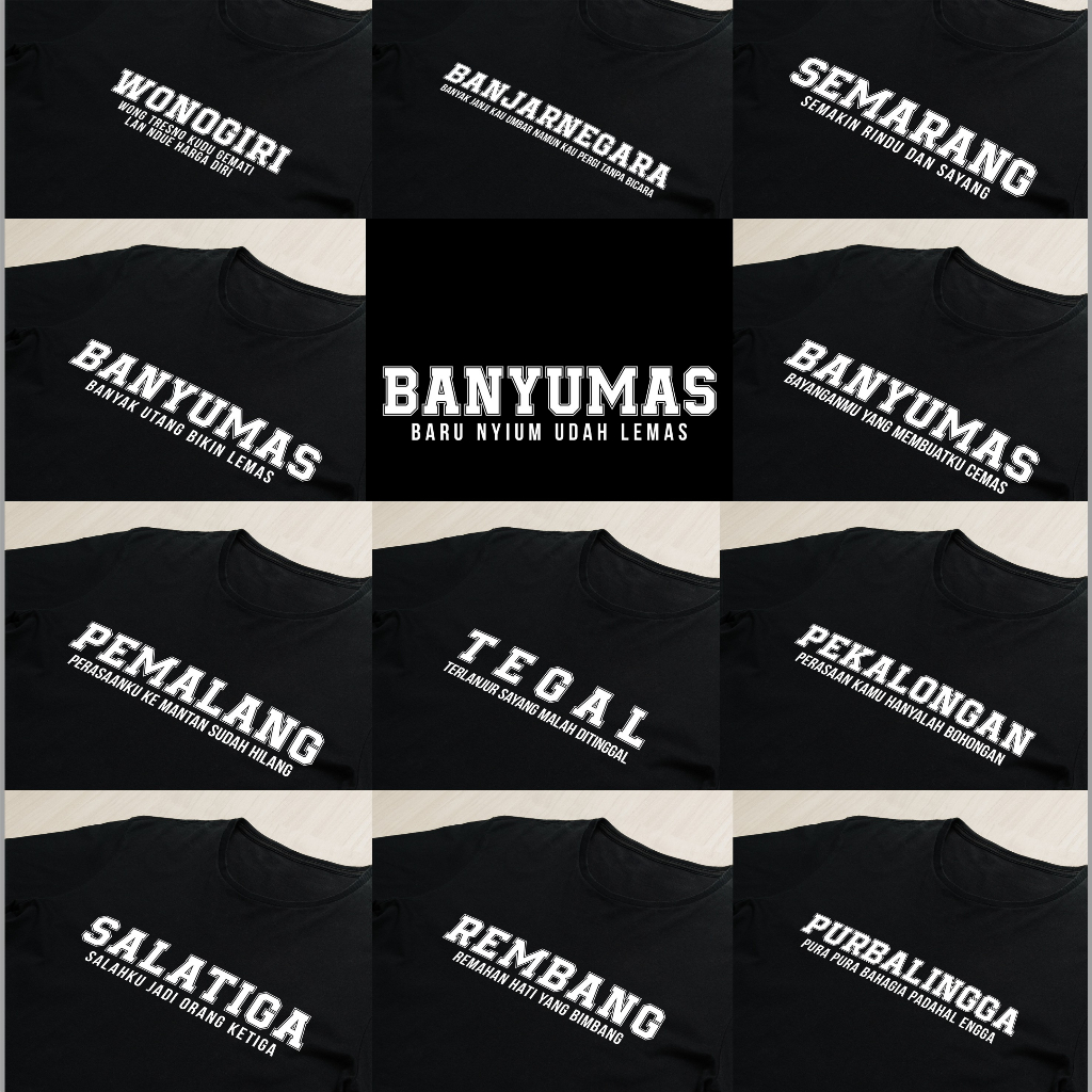 Baju Kaos Kata Kata Kota Jawa Tengah Vol2 Tshirt Premium