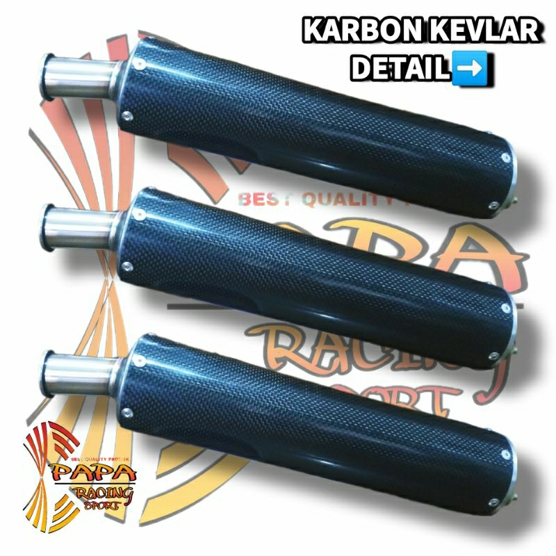 Knalpot 2 tak Silencer Karbon Kevlar