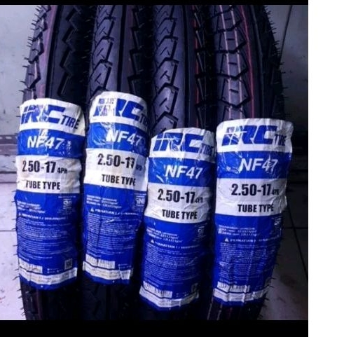 BAN IRC SUPRA X, KHARISMA, SUPRA 125 1 SET DEPAN & BELAKANG 250-17 NF47 & 275-17 NR60 ( NON TUBELESS