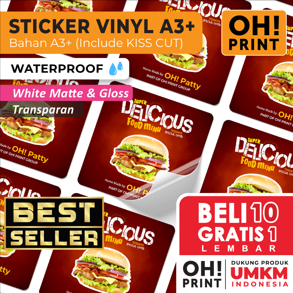 

Cetak Stiker Label Makanan / Label Kemasan + Cutting / Cetak Stiker Label Online Shop