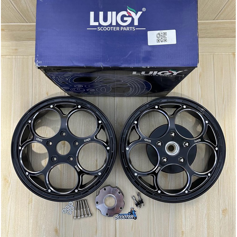Rims Velg Luigy CS01 CS-01 V2 Black W125 Vespa Sprint Primavera GTS LX S R12 Ring12