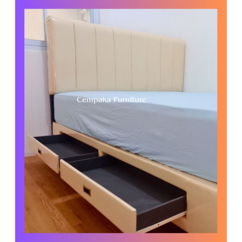 Divan Dipan Ukuran 160x200 Laci Samping Tempat Tidur Kasur Springbed