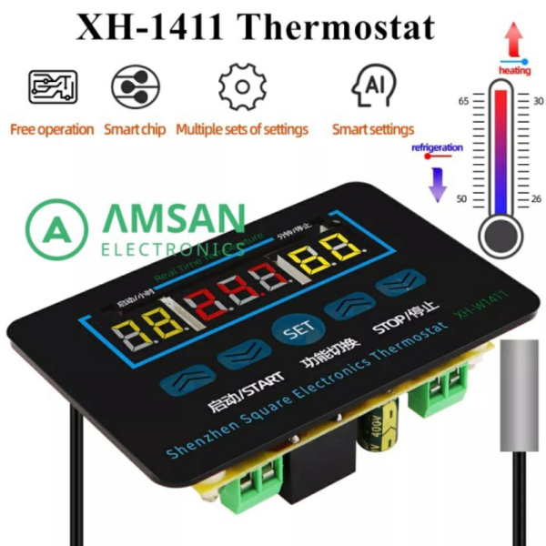 

W1411 AC 220V 10A Thermostat Digital Termostat Temperatur Controller Berkualitas