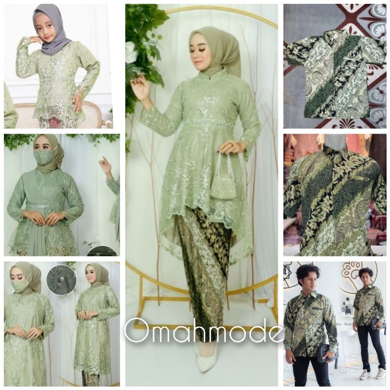 Couple Kebaya Modern Keluarga/Kebaya Lesti Kemeja Batik/Kebaya Pesta Keluarga/Couple Kebaya Ibu Anak