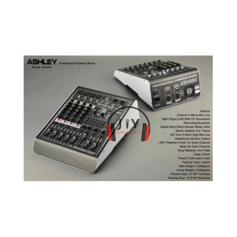 Power Mixer Ashley 4 Channel Studio4 Studio 4 Original (99 Dsp)