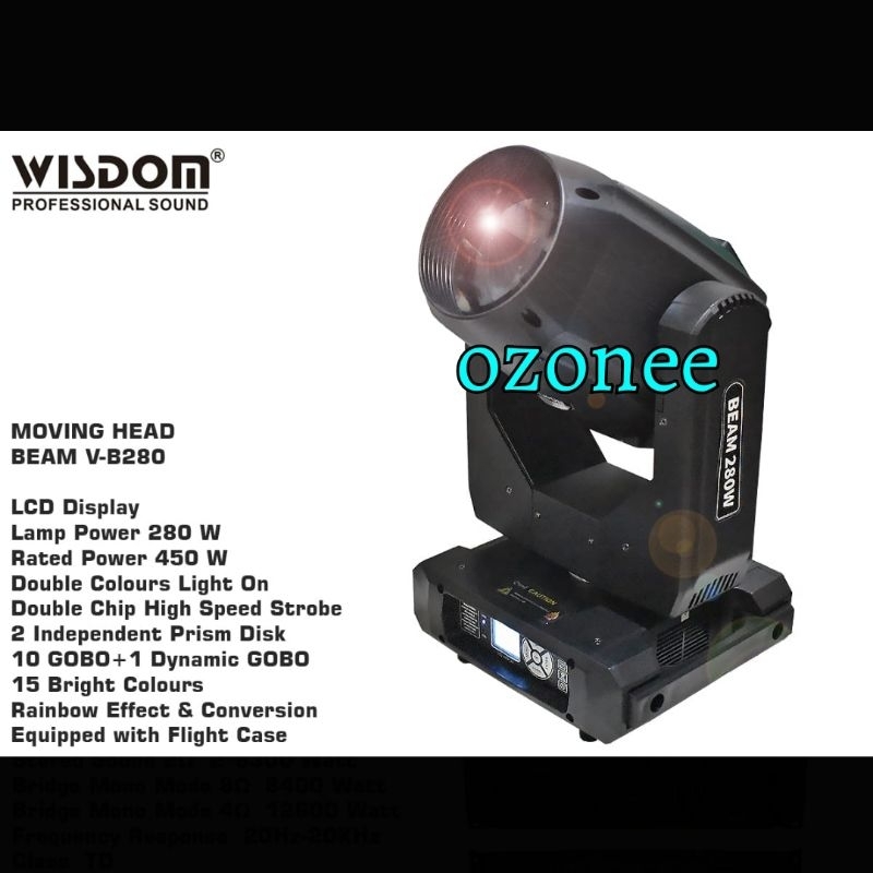 Beam Wisdom VB280 VB-280 Moving Light Head Beam Light Lampu Panggung  Original