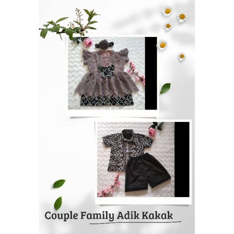 COUPLE FAMILY SARIMBIT KEBAYA ANAK DAN KEMEJA BATIK ANAK brokat katun