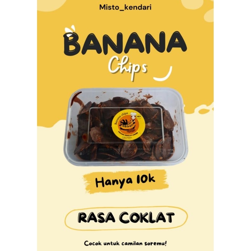 

Banana chips / kripik pisang lumer / coklat / greentae / strowbery / tiramisu , enak, murah