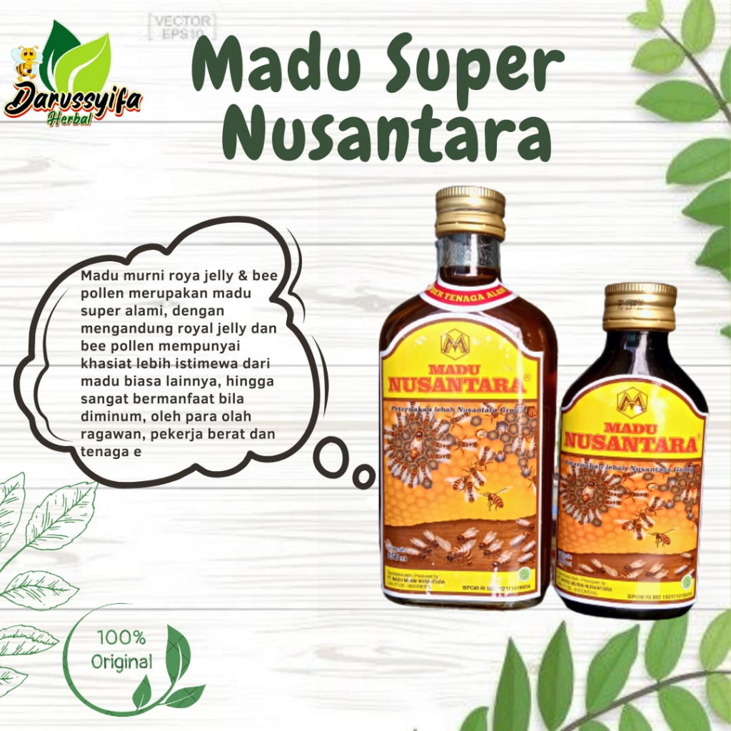 

MADU SUPER NUSANTARA BEE POLLEN ROYAL JELLY 100% ORIGINAL
