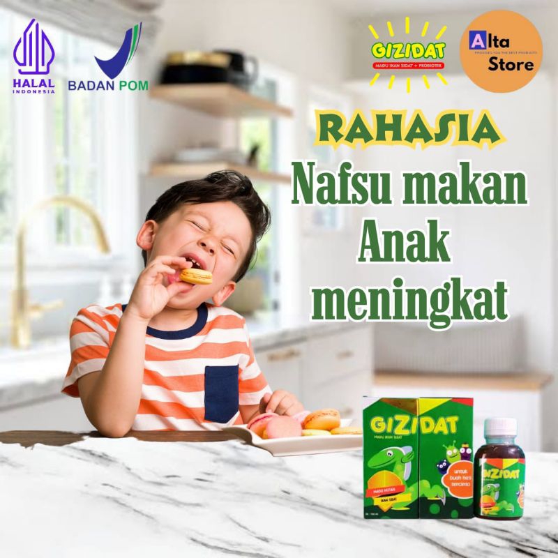 

Madu GIZIDAT 130 ml Halal BPOM menambah nafsu makan dan daya tahan tubuh anak Banjarmasin