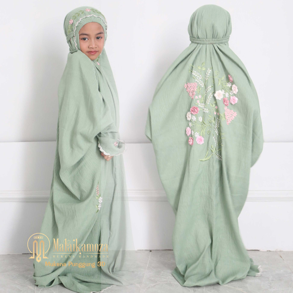 Mukena Anak Tanggung MukenaTerusan Katun Rayon Bordir Tile Mukenah Terusan Anak  Mukena Remaja Lucu