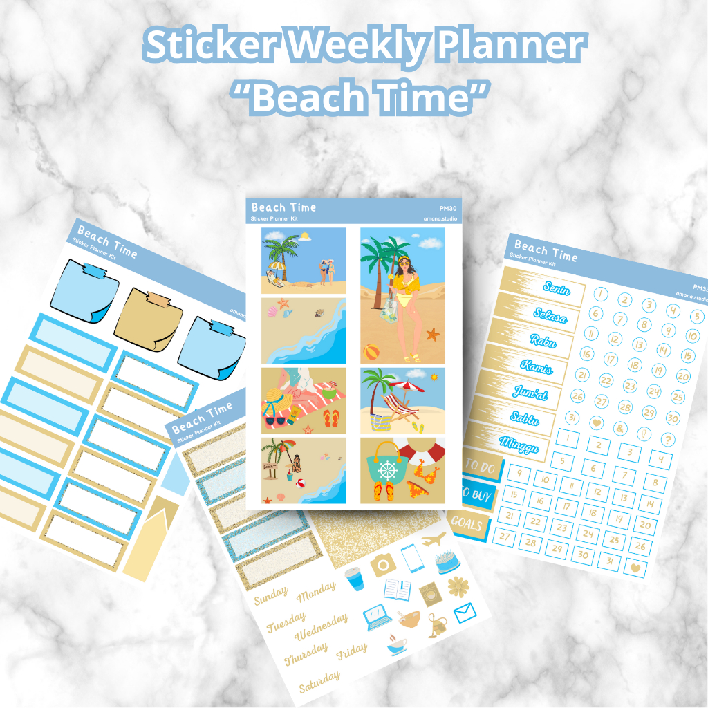

Sticker Daily Planner Kit (Sudah Dipotong) Tema Pantai - SPK002
