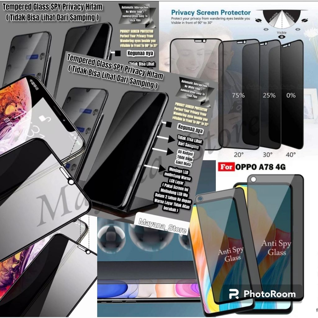 Tempred Glass A-SPY PRIVACY VIVO Y17s Y27-4G Y36 Y35 Y22 Y22s Y16 Y21 Y21s Y21A Y21T Y33s Y33T Y20 Y