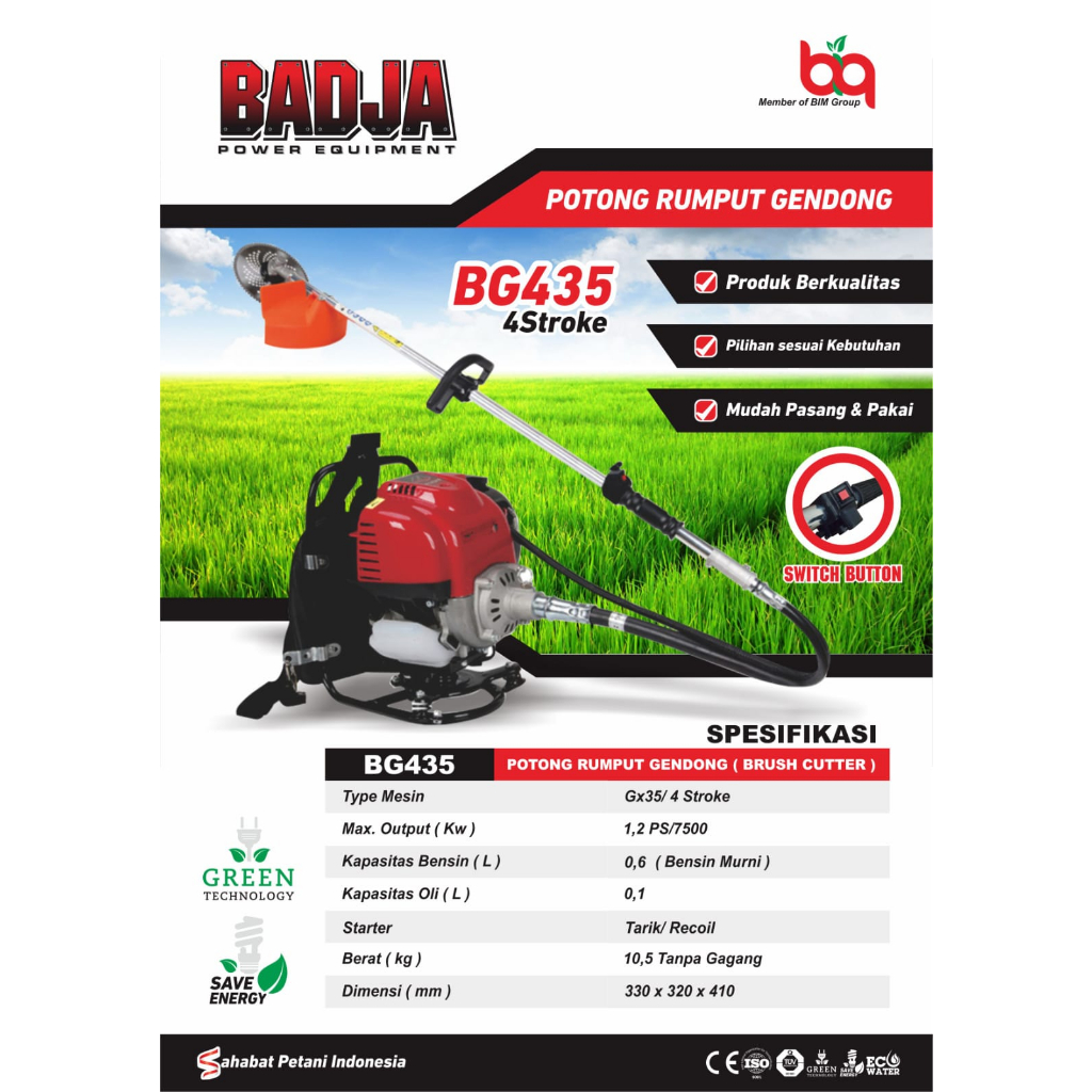 BADJA Mesin potong rumput 4 tak BG435 4 Stroke