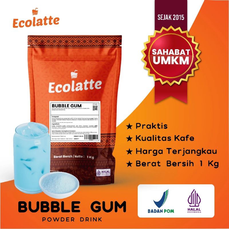 

Ecolatte Bubble Gum Powder - 1000 Gram