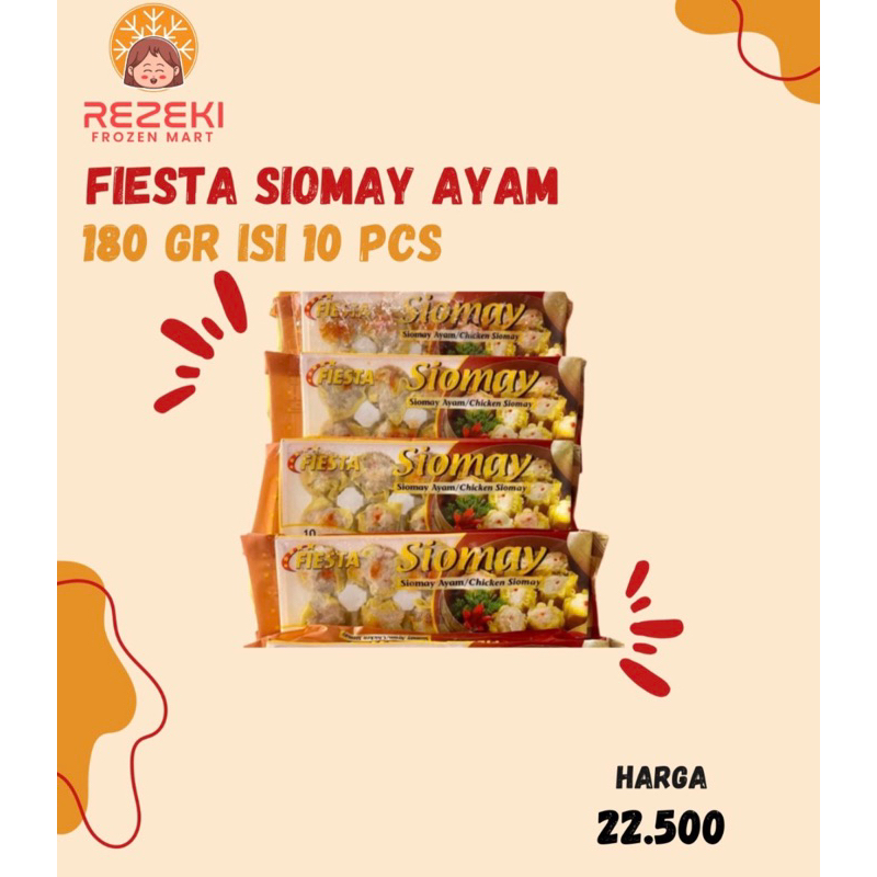 

Fiesta Siomay Ayam 180 Gr | Chicken Siomay Isi 10 Pcs | Frozen Food Murah