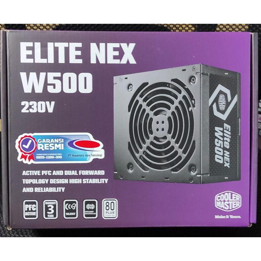 Cooler Master ELITE NEX W500 500W 80+ White Power Supply ATX Non-Modular Putih