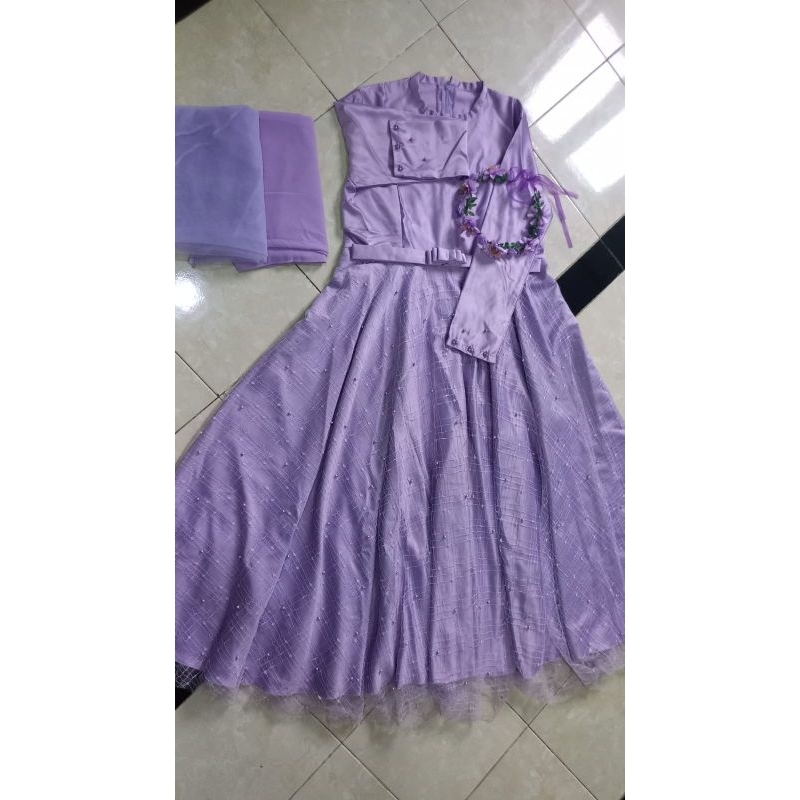 Preloved Gaun Muslimah Syar'i Lilac/preloved Gaun Syar'i