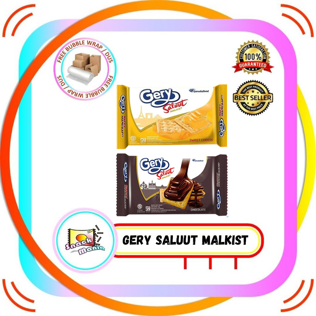 

Gery Saluut Malkist Chocolate Coklat | Sweet Cheese Keju | Abon | Kelapa 100 gr Biskuit Gabin