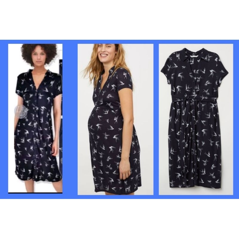 Midi dress h&m V-neck, Dress Viscose jersey HnM, Dress maternity, hamil
