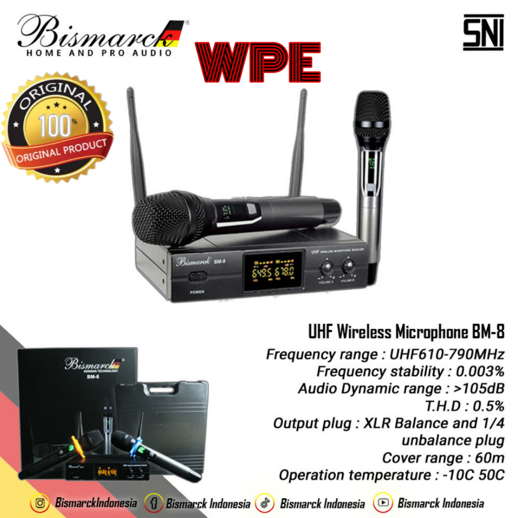 mic wireless bismarck bm8 bismarck bm 8 original