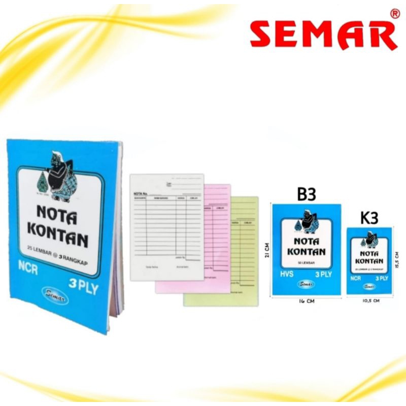 

NOTA KONTAN SEMAR 3PLY KECIL/3PLY BESAR