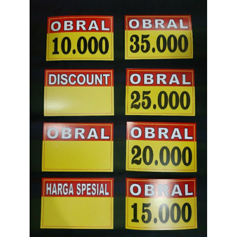 KertasTulisanHargaBandrol/HargaJualan/KertasObral/KertasHargaObral