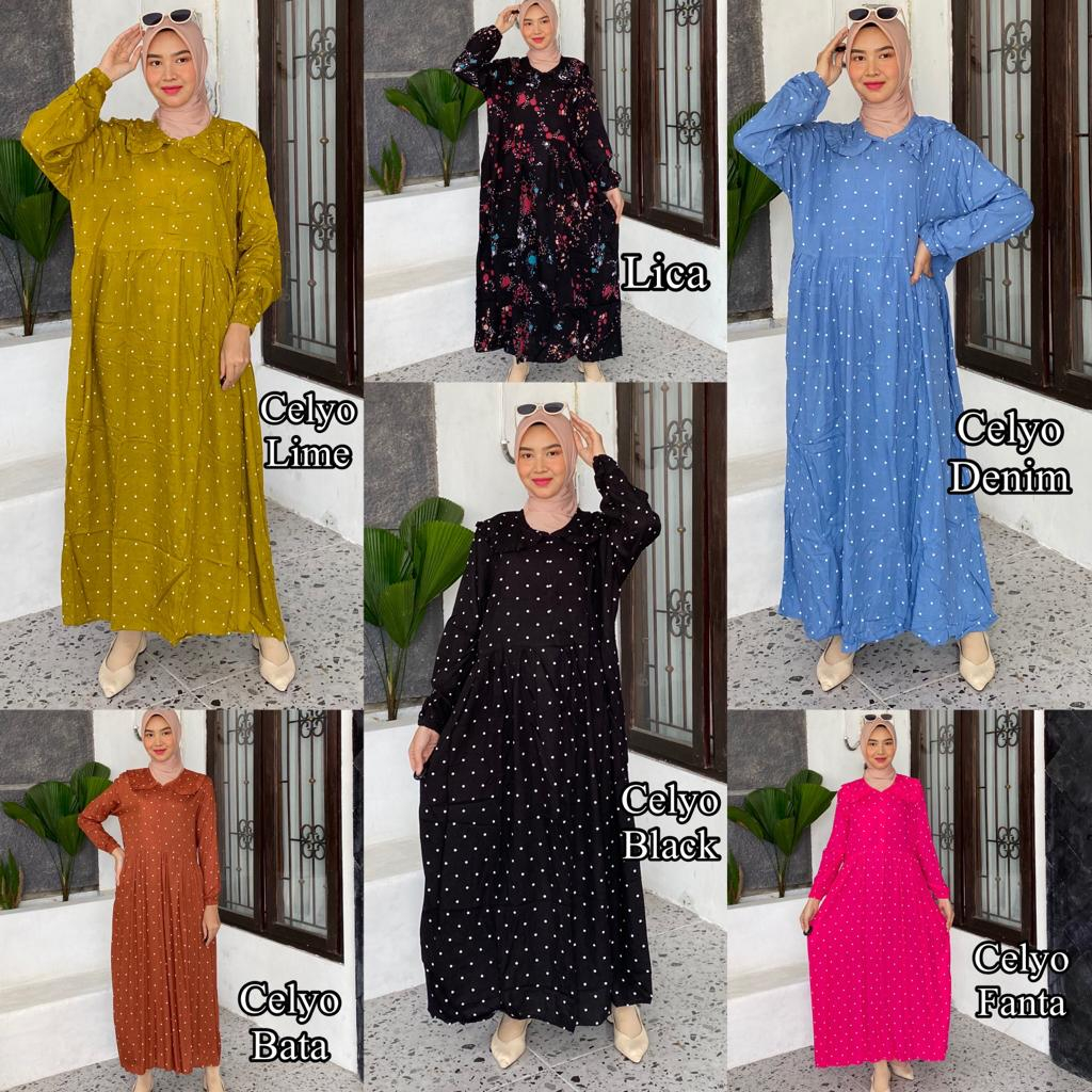 ZASKIA SERIES DRESS - JUMBO SIZE - GAMIS RAYON VISCOSE - QUEEN SERIES - TANS COLLECTION