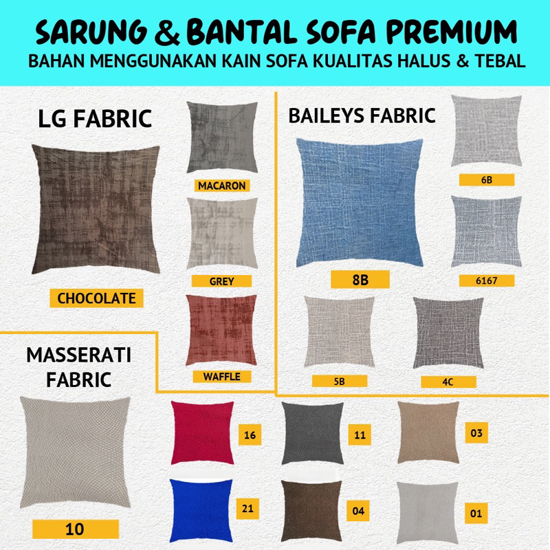 Sarung Bantal Kursi Sofa 40 x 40 Bantal Sofa Polos Bludru