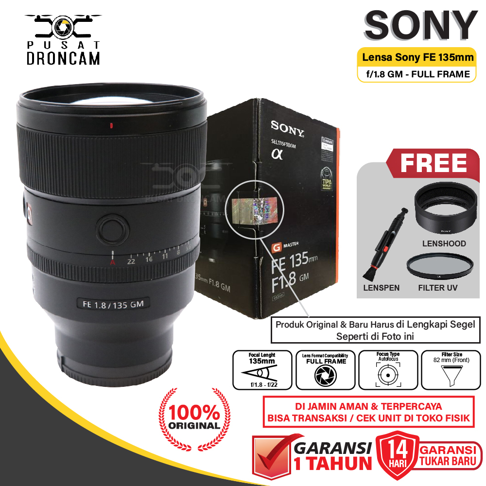 Sony FE 135mm f1.8 GM Lensa Sony 135 mm f/1.8 GM Original Resmi
