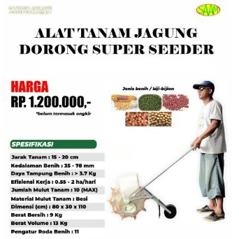 Mesin Alat Tanam Jagung Dorong SAAM Superseeder