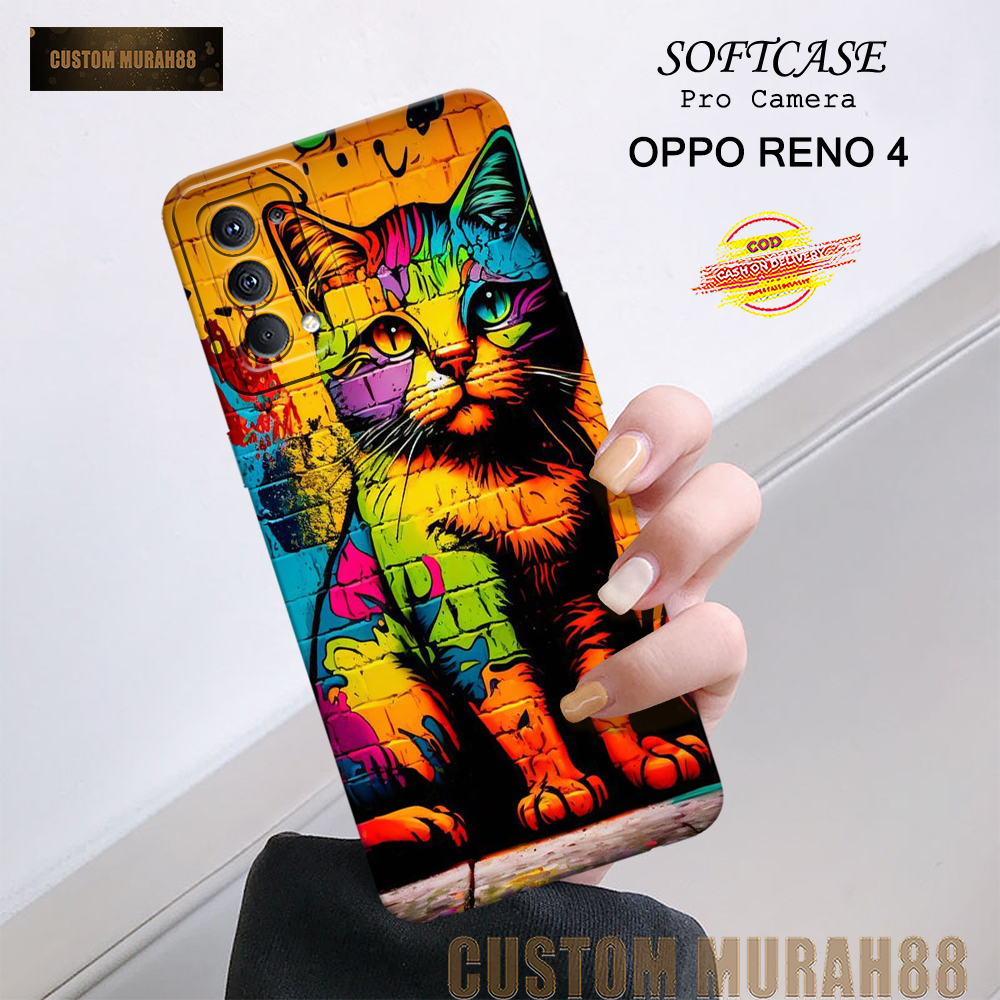 Case Oppo Reno 4 Terbaru - Fashion Case CATS  - Casing Hp Oppo Reno 4 - Softcase Pro Camera Oppo Ren