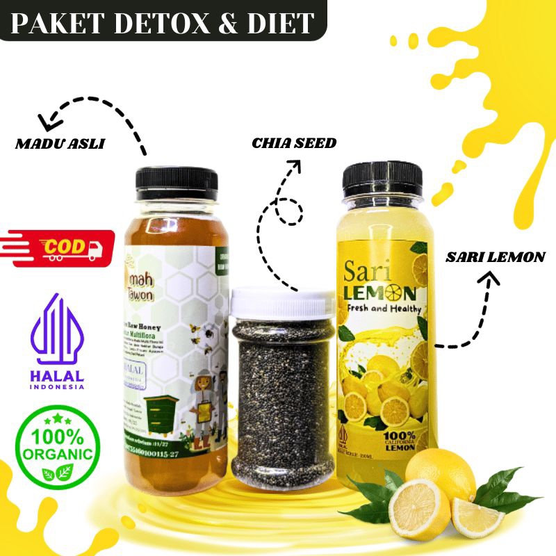 

Paket Detox Diet Alami - Omah Tawonku - Sari Lemon - chia seed - Madu Murni