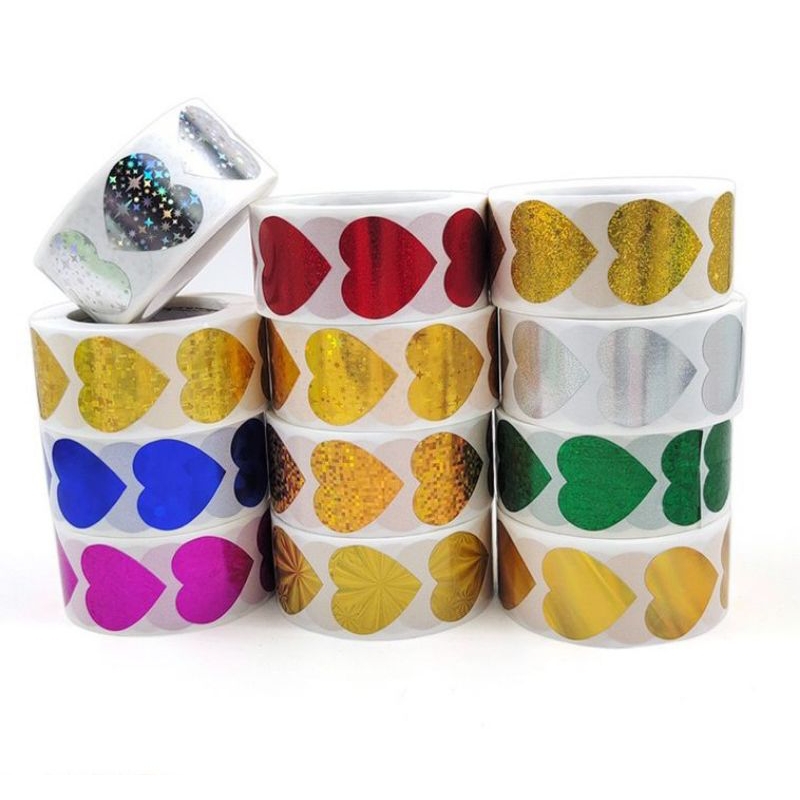 

50 Pcs / 500 Pcs - Stiker Motif Love Heart Stiker Deco Stiker Hias