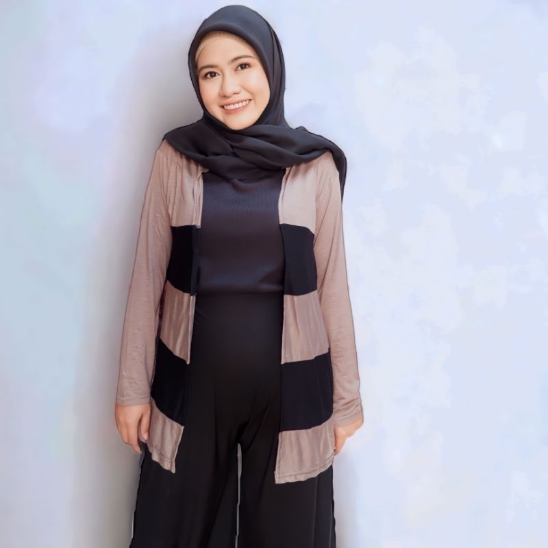 CARDIGAN Kaos Lengan Panjang Oversize Spandek Rayon